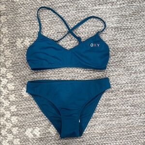 Kids Roxy Blue Bikini Set Classic Swimwear